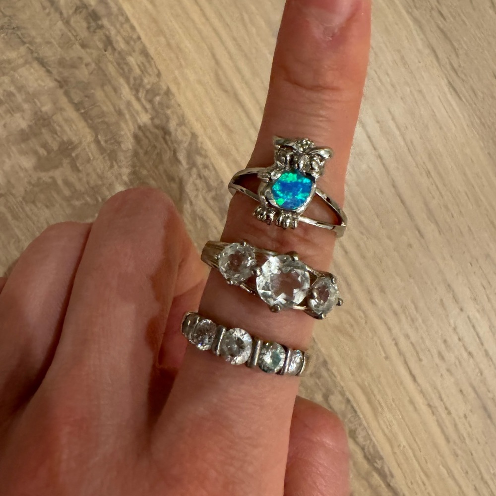 Three Sterling Silver Rings